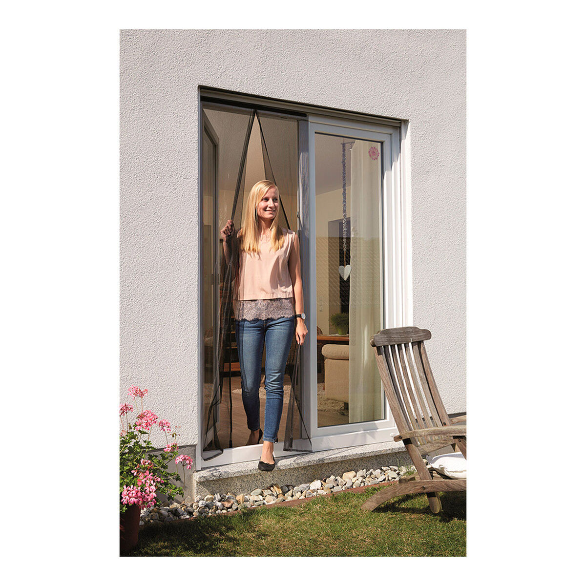 Insektgardin Schellenberg Døre Magnetisk 90 x 210 cm Antracit Glasfiber